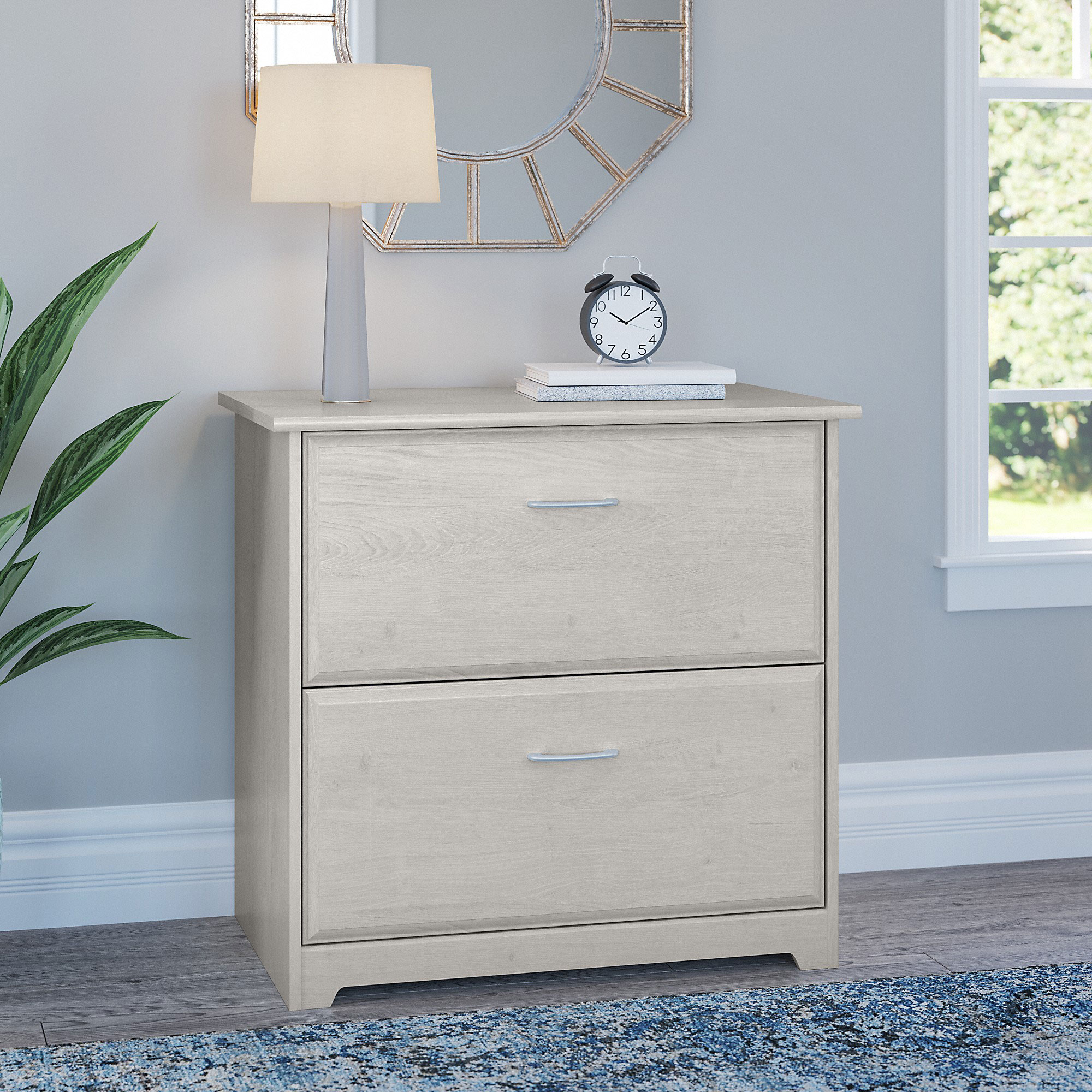 Furniture Cabot 2 Drawer Lateral File Cabinet in Linen White Oak by Bush