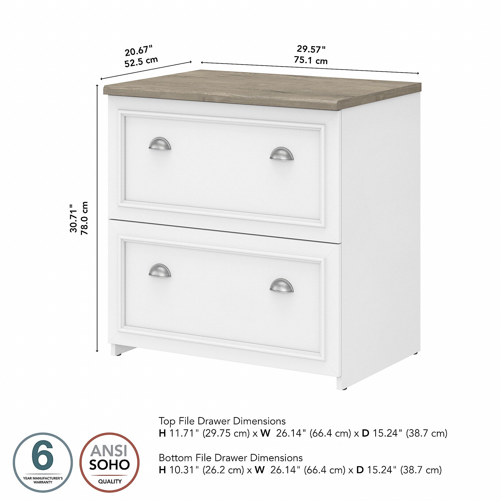 Furniture Fairview 2 Drawer Lateral File Cabinet in Pure White and ...