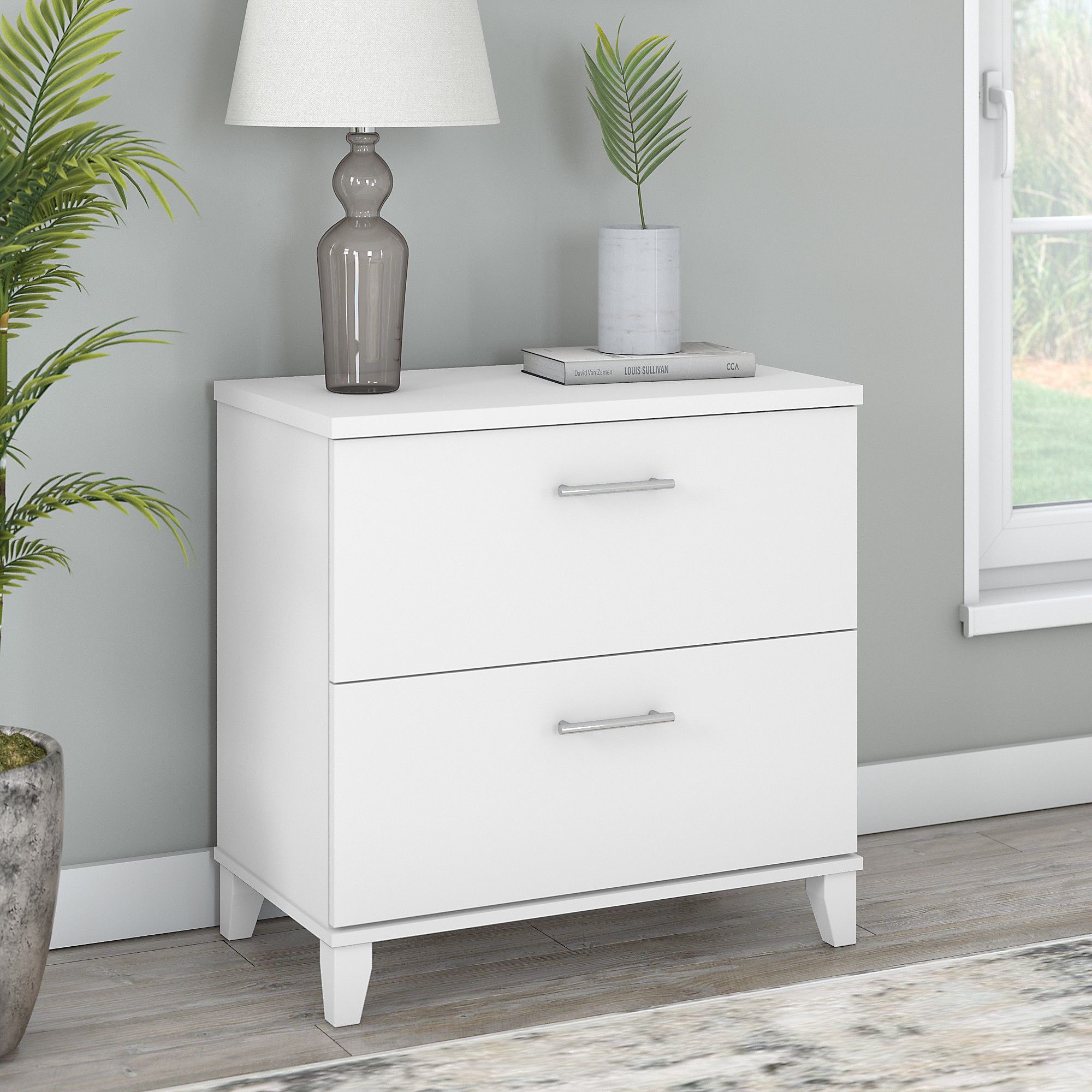 2 Drawer Lateral File Cabinet in White by Bush