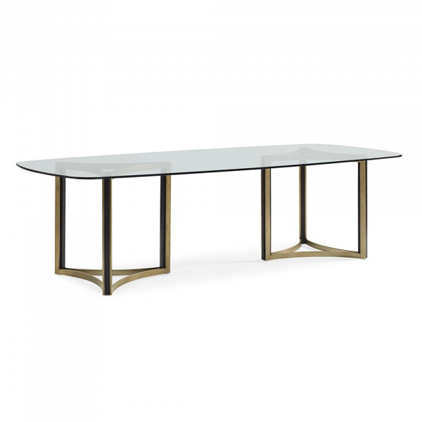 M112-019-203 Caracole ReMix Double Pedestal Glass Top Table