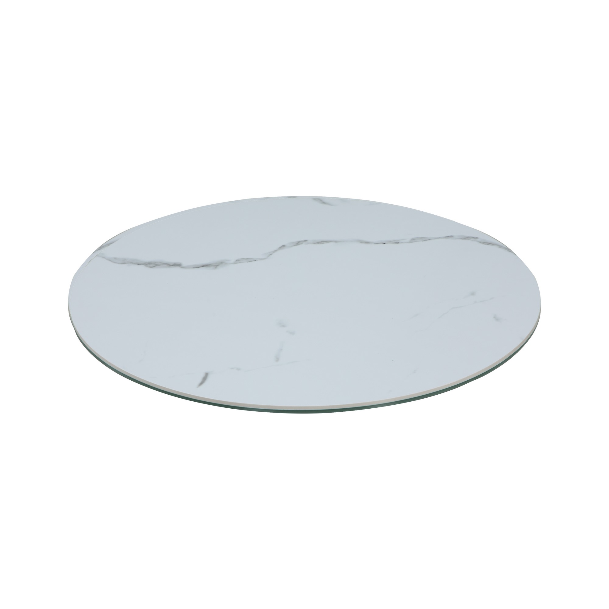 24” Round White Ceramic Lazy Susan by Chintaly Imports