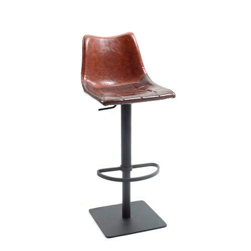 0875-AS-BRW Brown Vintage-Style Pneumatic-Adjustable Stool