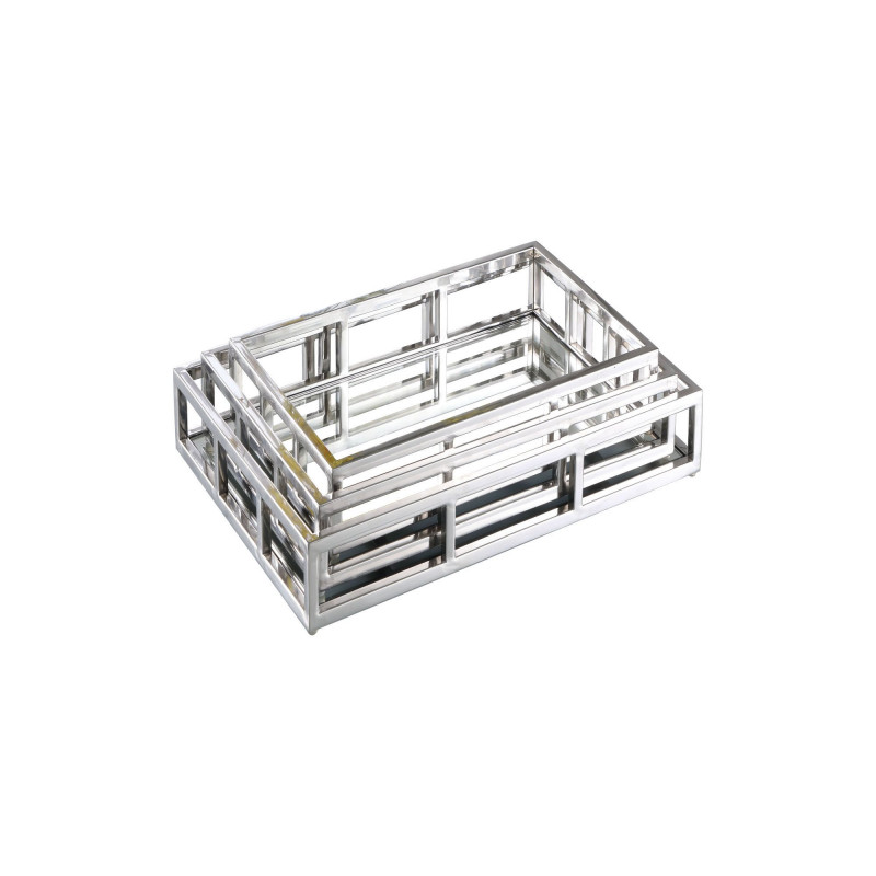 1008-RCT-TR Rectangular Stainless Steel Mirrored Nesting Trays