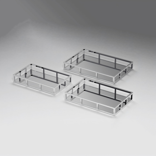1008 Rct Tr Rectangular Stainless Steel Mirrored Nesting Trays 6