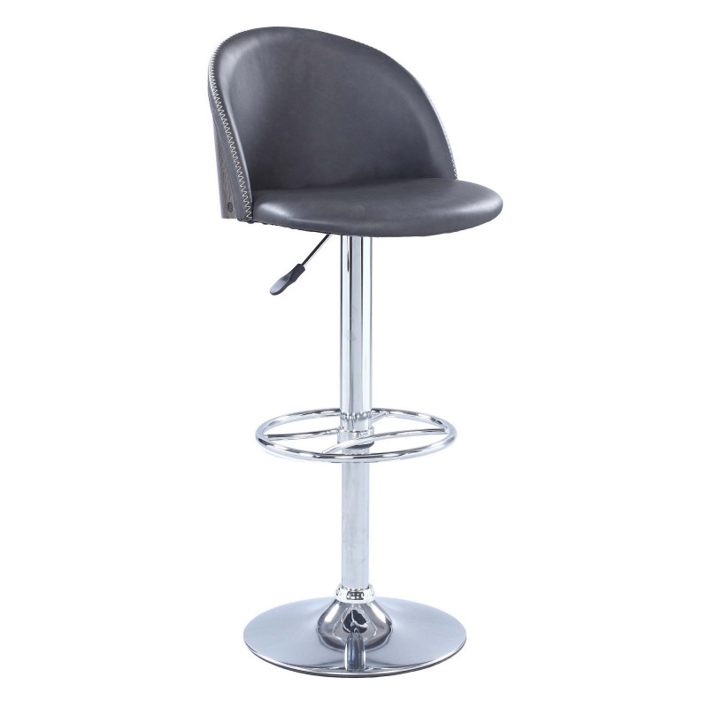 1313-AS-GRY Rounded Back Pneumatic-Adjustable Stool