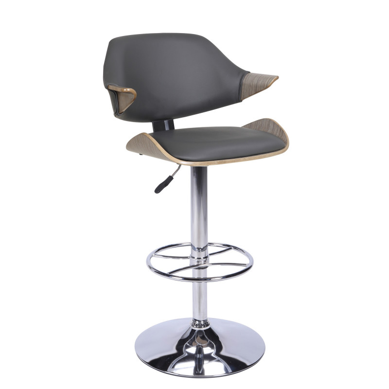 1320-AS-GRY Curved Back Pneumatic-Adjustable Stool