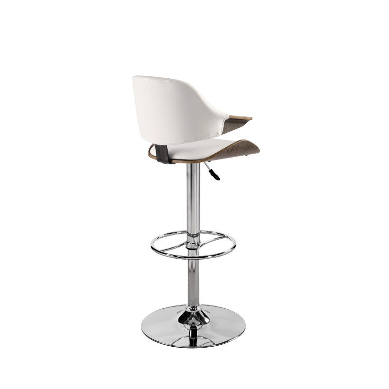 1320 As Wht Curved Back Pneumatic Adjustable Stool 3