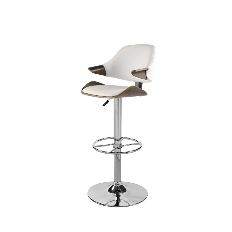 1320 As Wht Curved Back Pneumatic Adjustable Stool 4
