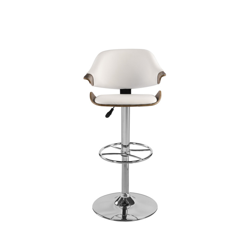1320 As Wht Curved Back Pneumatic Adjustable Stool 5