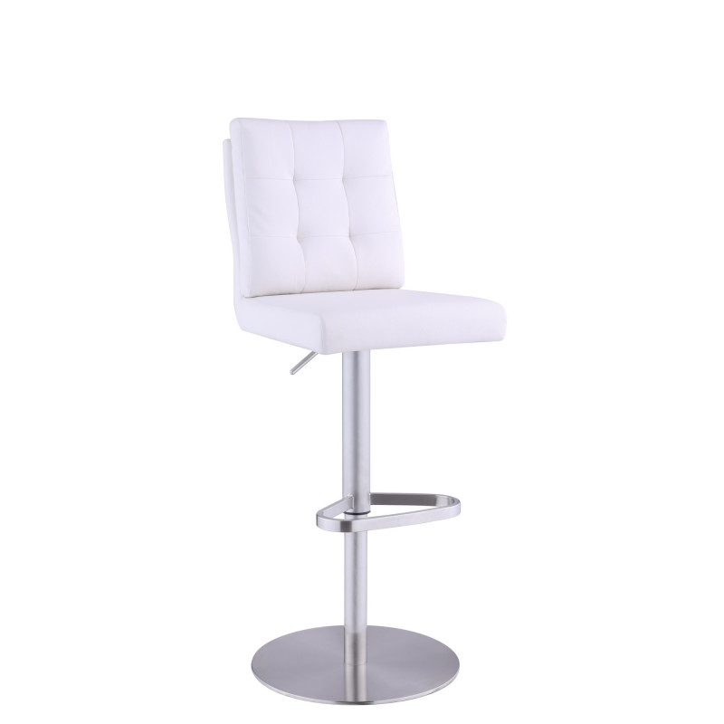 1716-AS-WHT Tufted Back Pneumatic-Adjustable Stool