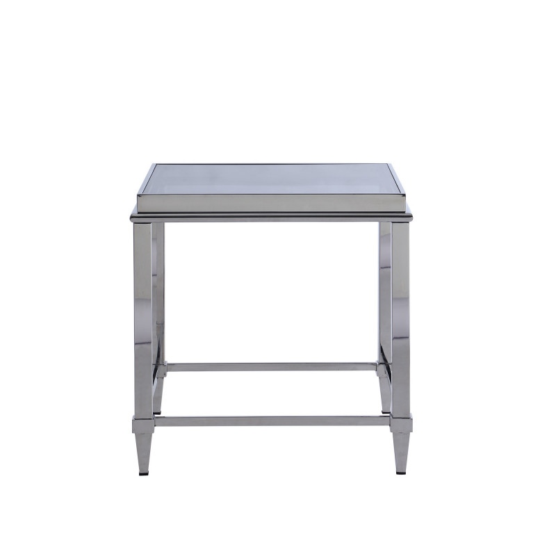2035-LT Contemporary Lamp Table  Glass Top & Gray Trim