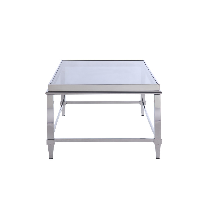 2035 Rct Ct Contemporary Rectangular Cocktail Table Glass Top Gray Trim 2