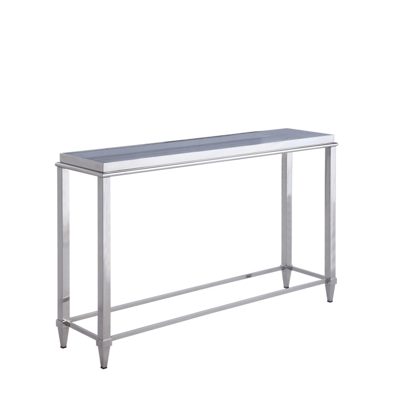 2035 St Contemporary Sofa Table Glass Top Gray Trim 1