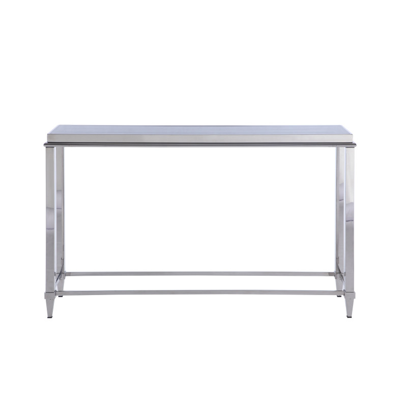 2035-ST Contemporary Sofa Table  Glass Top & Gray Trim
