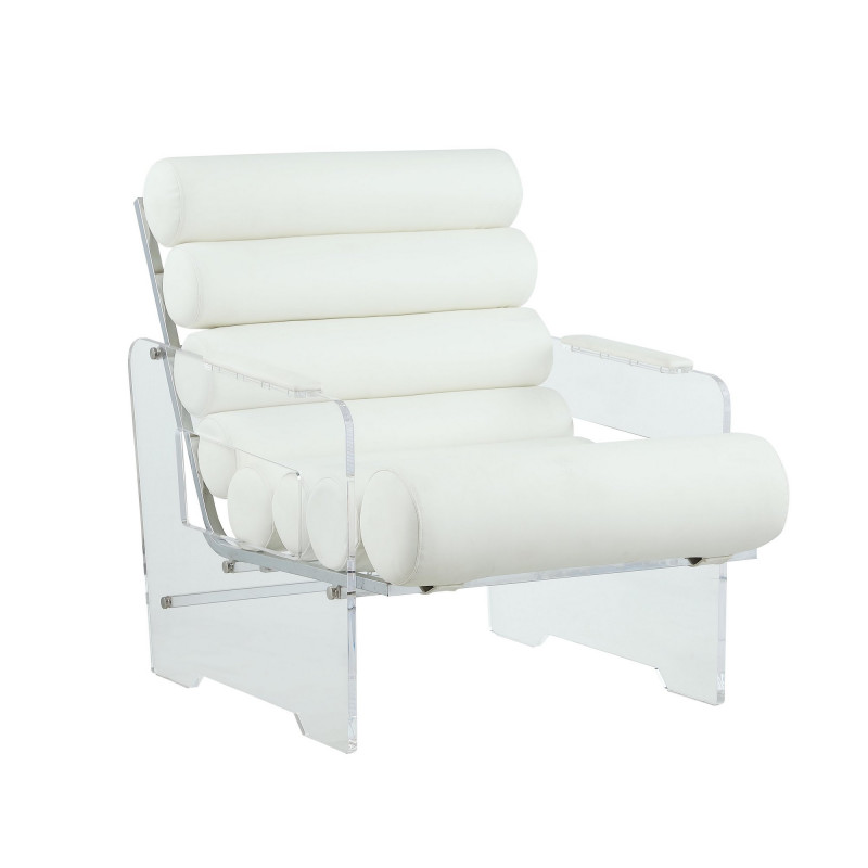 2060-ACC-WHT Contemporary Acrylic Frame Accent Chair