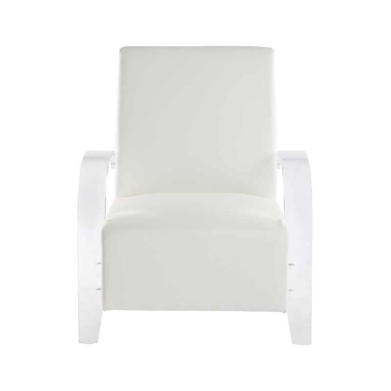 2071 Acc Wht Solid Acrylic Accent Chair Pvc Upholstery 3