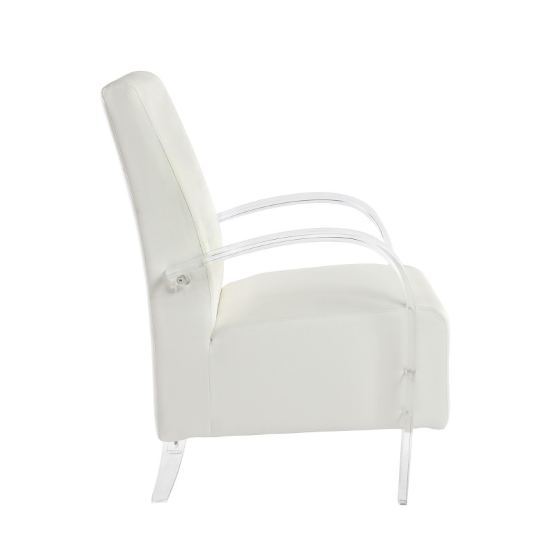 2071 Acc Wht Solid Acrylic Accent Chair Pvc Upholstery 4