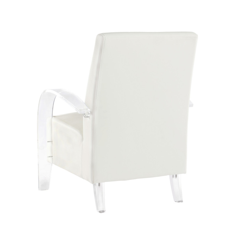 2071 Acc Wht Solid Acrylic Accent Chair Pvc Upholstery 6