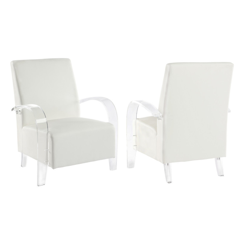 2071 Acc Wht Solid Acrylic Accent Chair Pvc Upholstery 8
