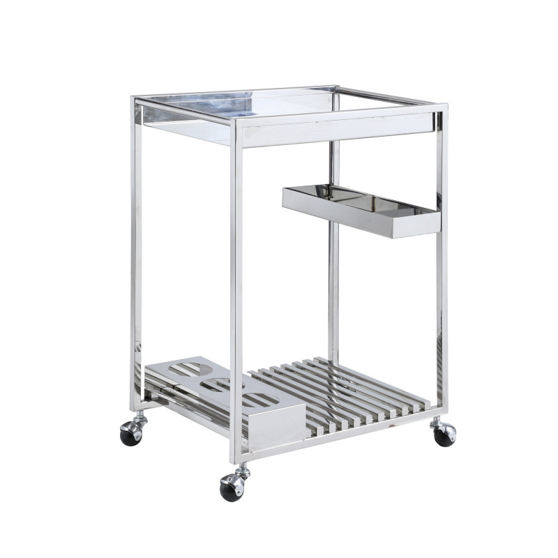 Contemporary Stainless Steel Tea Cart
