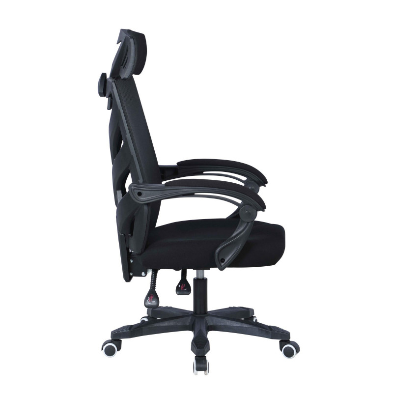 4009 Cch Blk Reclining Computer Chair Headrest Padded Arms 6
