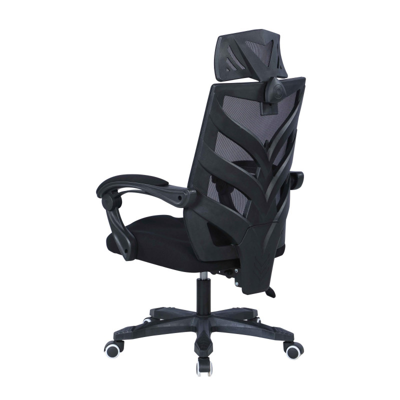 4009 Cch Blk Reclining Computer Chair Headrest Padded Arms 7