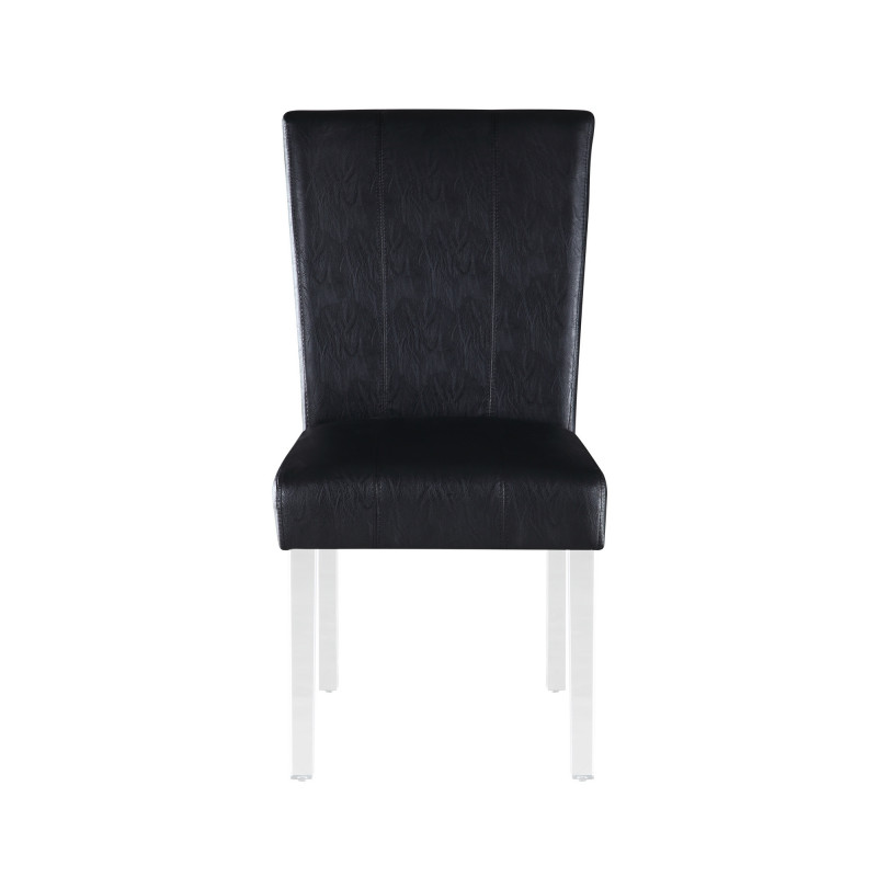 4038 Prs Sc Blk Contemporary Curved Flare Back Parson Side Chair 4