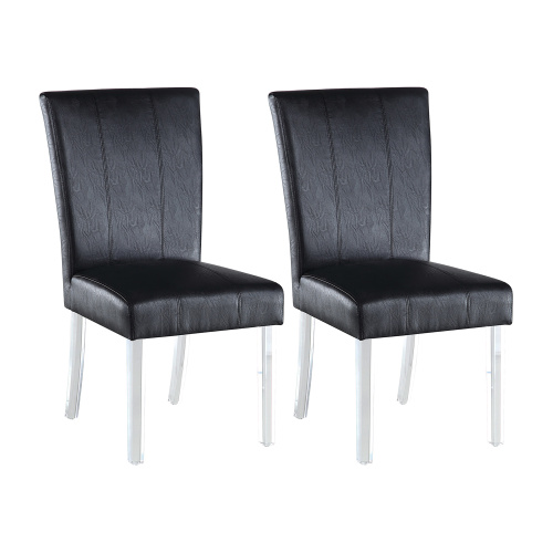 4038-PRS-SC-BLK Contemporary Curved Flare-Back Parson Side Chair (Set of 2)