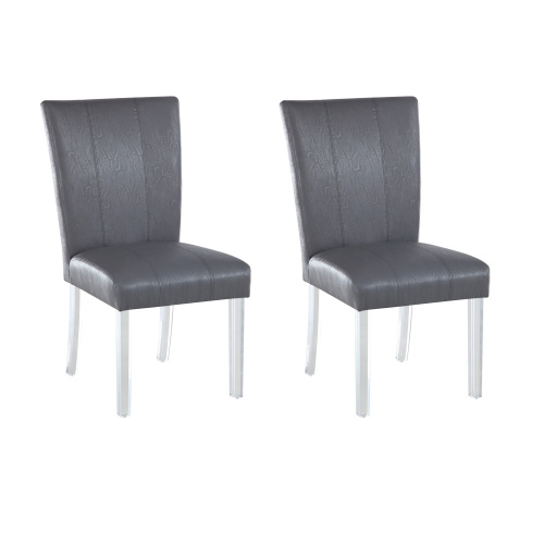 4038-PRS-SC-GRY Contemporary Curved Flare-Back Parson Side Chair (Set of 2)