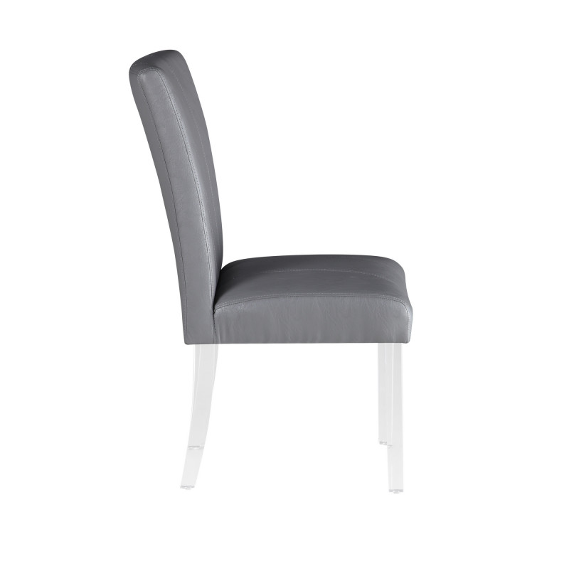 4038 Prs Sc Gry Contemporary Curved Flare Back Parson Side Chair 4
