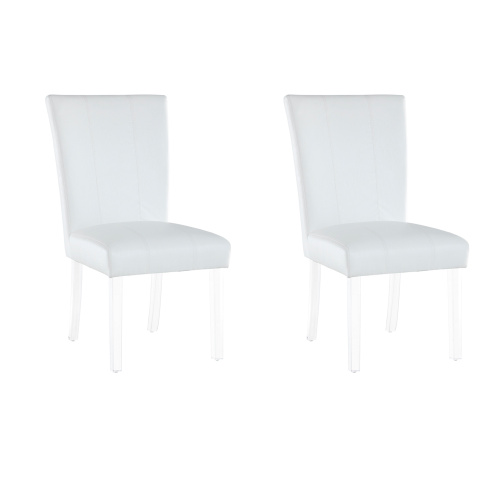 4038-PRS-SC-WHT Contemporary Curved Flare-Back Parson Side Chair (Set of 2)