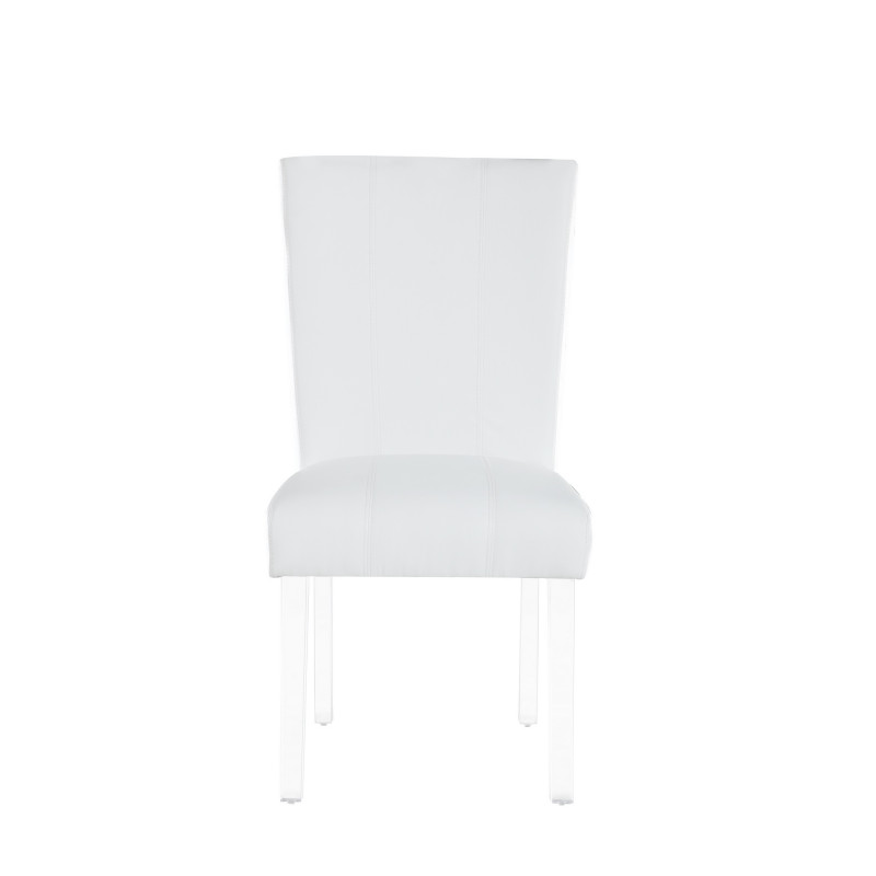 4038 Prs Sc Wht Contemporary Curved Flare Back Parson Side Chair 4