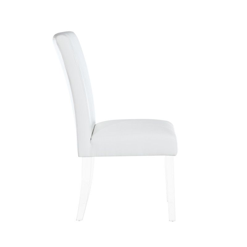 4038 Prs Sc Wht Contemporary Curved Flare Back Parson Side Chair 5