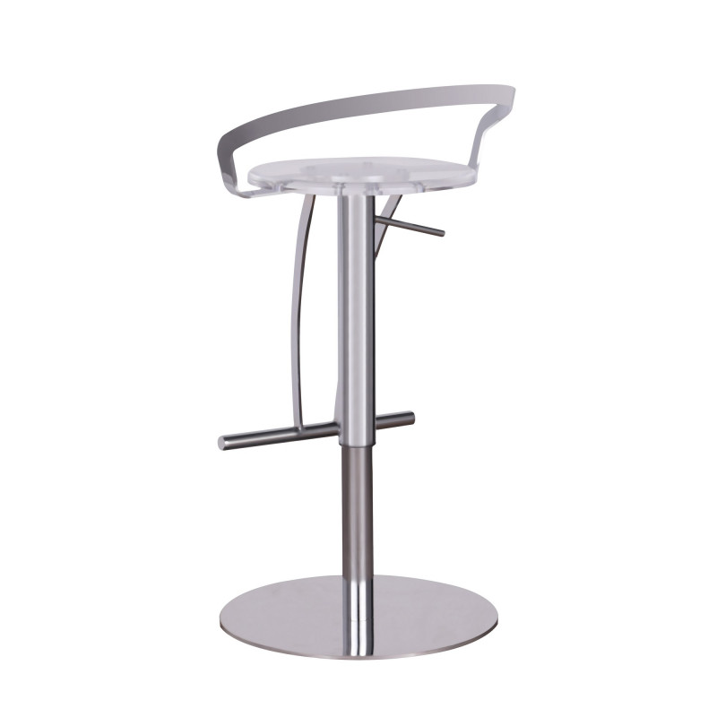 4928 As Clr Contemporary Pneumatic Adjustable Stool Solid Acrylic Seat 3