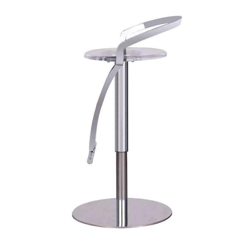4928 As Clr Contemporary Pneumatic Adjustable Stool Solid Acrylic Seat 5