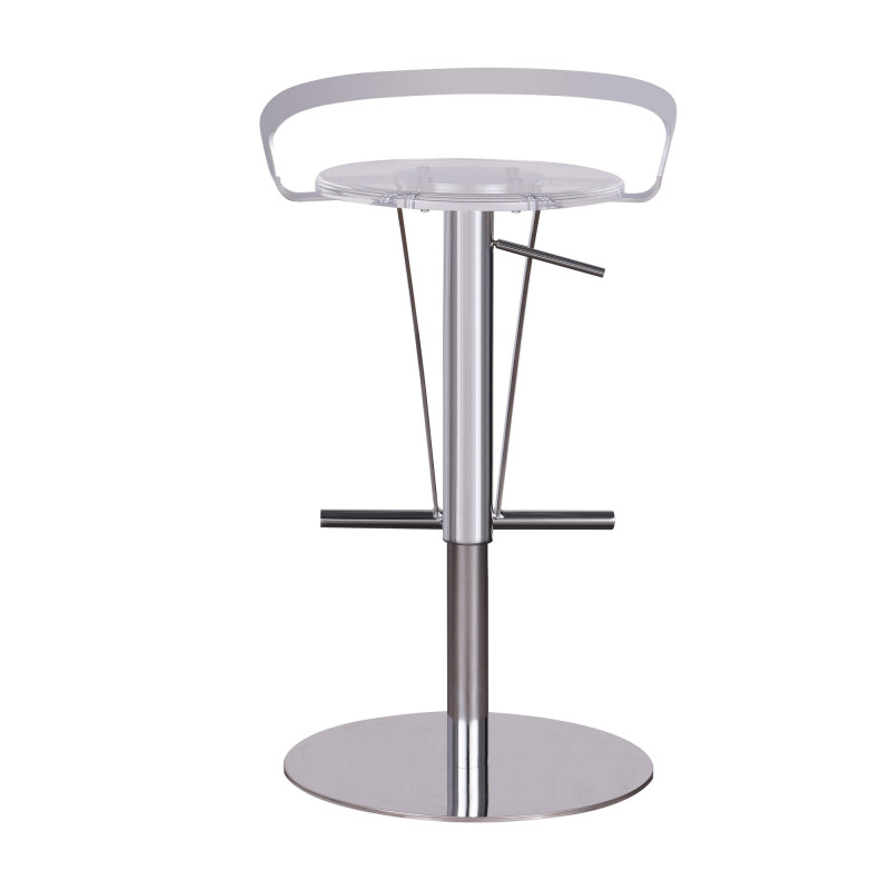 4928 As Clr Contemporary Pneumatic Adjustable Stool Solid Acrylic Seat 6