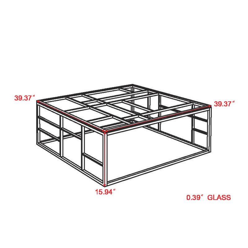 5073 Ct 39 Square Glass Top Ladder Style Frame 99