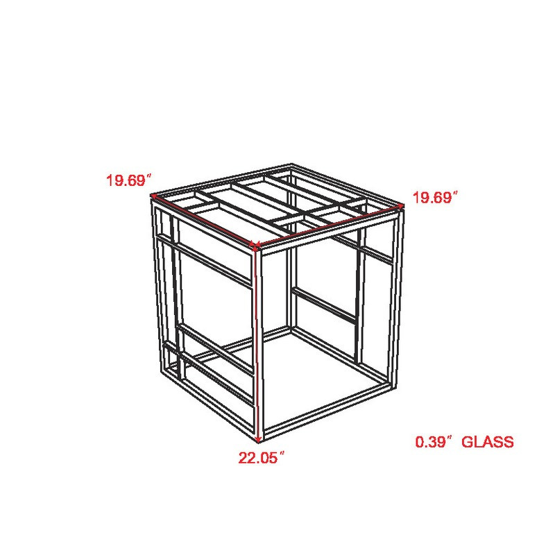 5073 Lt 20 Square Glass Top Ladder Style Frame 99
