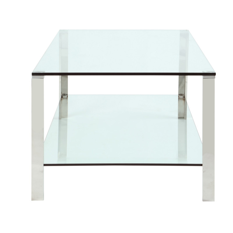 5080 Ct Contemporary Rectangular Glass Stainless Steel Cocktail Table 3