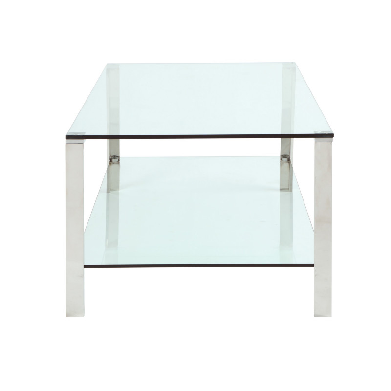 5080 Ct Contemporary Rectangular Glass Stainless Steel Cocktail Table 4