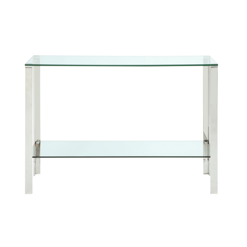 5080 St Contemporary Rectangular Glass Stainless Steel Sofa Table 3