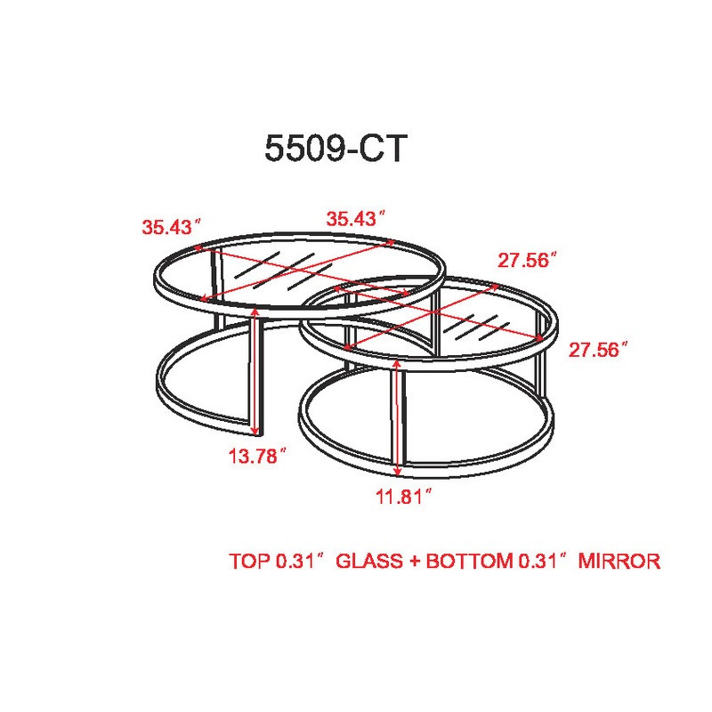 5509 Ct Nst Contemporary 2 In 1 Nesting Cocktail Table Set 99