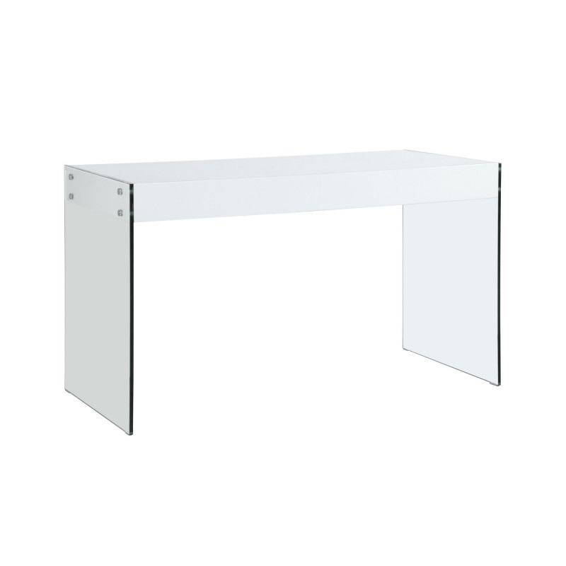 6903 Dsk Contemporary Gloss White Glass Desk 3