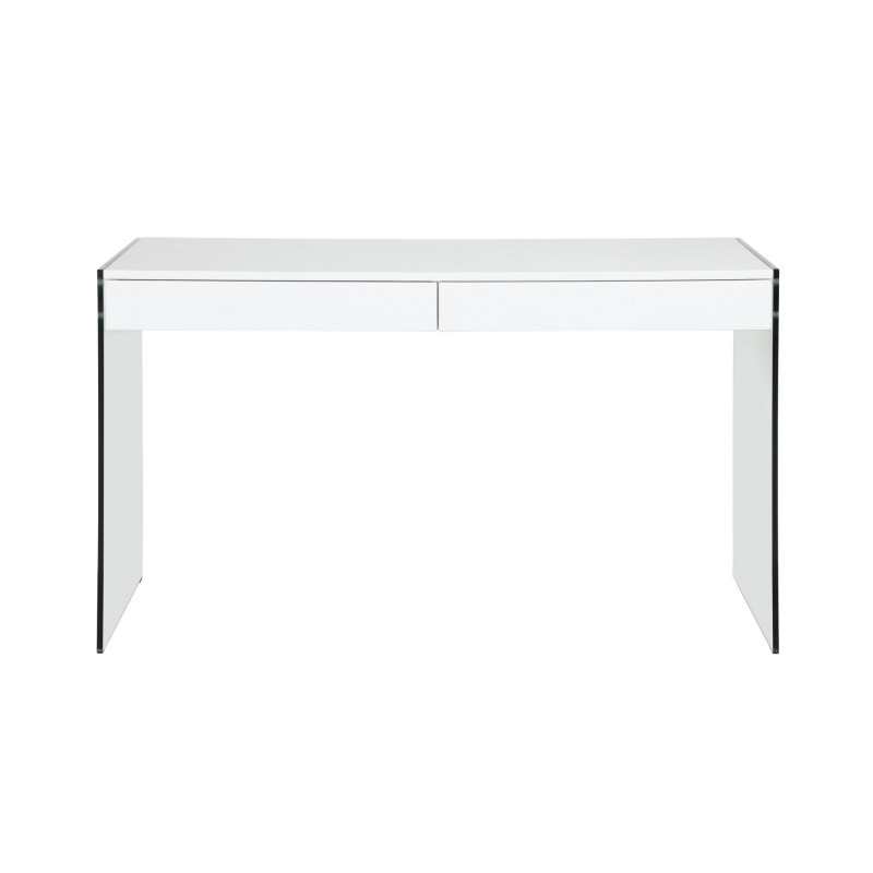 6903 Dsk Contemporary Gloss White Glass Desk 4
