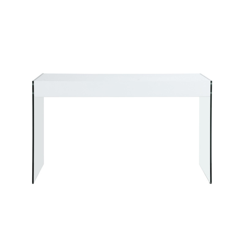 6903 Dsk Contemporary Gloss White Glass Desk 5