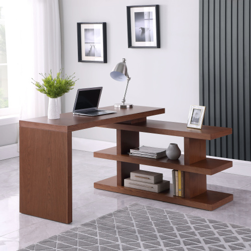 6915-DSK-WAL Motion Home Office Desk  Shelves