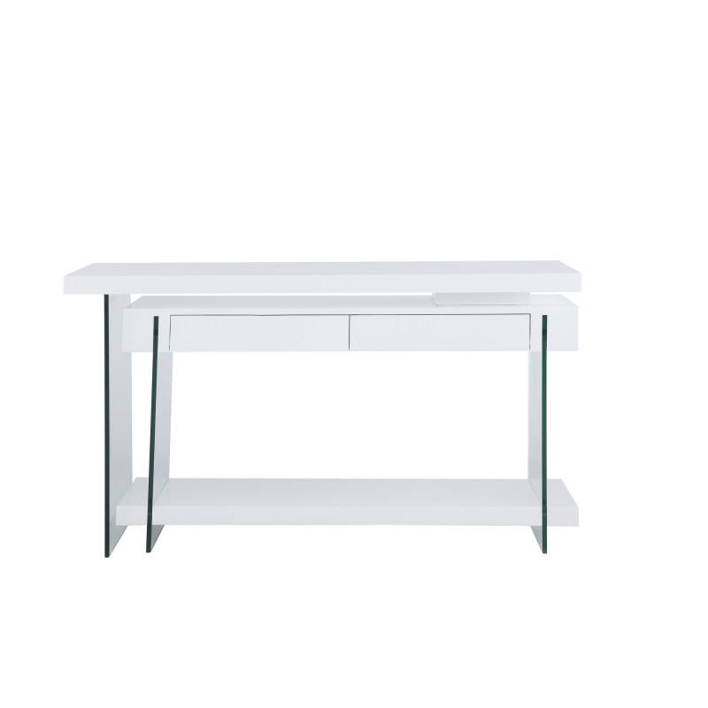 6920 Dsk Modern Rotatable Glass Wooden Desk Drawers Shelf 4