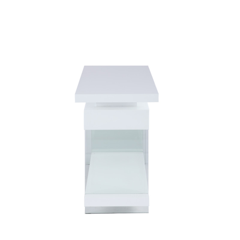 6920 Dsk Modern Rotatable Glass Wooden Desk Drawers Shelf 5
