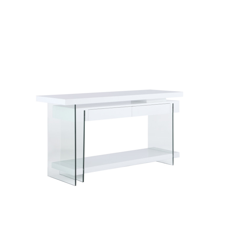 6920 Dsk Modern Rotatable Glass Wooden Desk Drawers Shelf 8