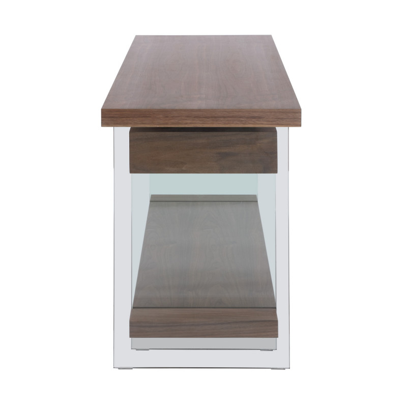 6920 Dsk Wal Modern Rotatable Glass Wooden Desk Drawers Shelf 11
